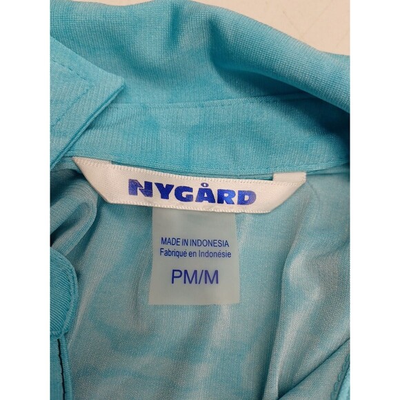 Nygard Tunic Blue button Down Shirt Top Long Roll Tab PM/M - Picture 9 of 9